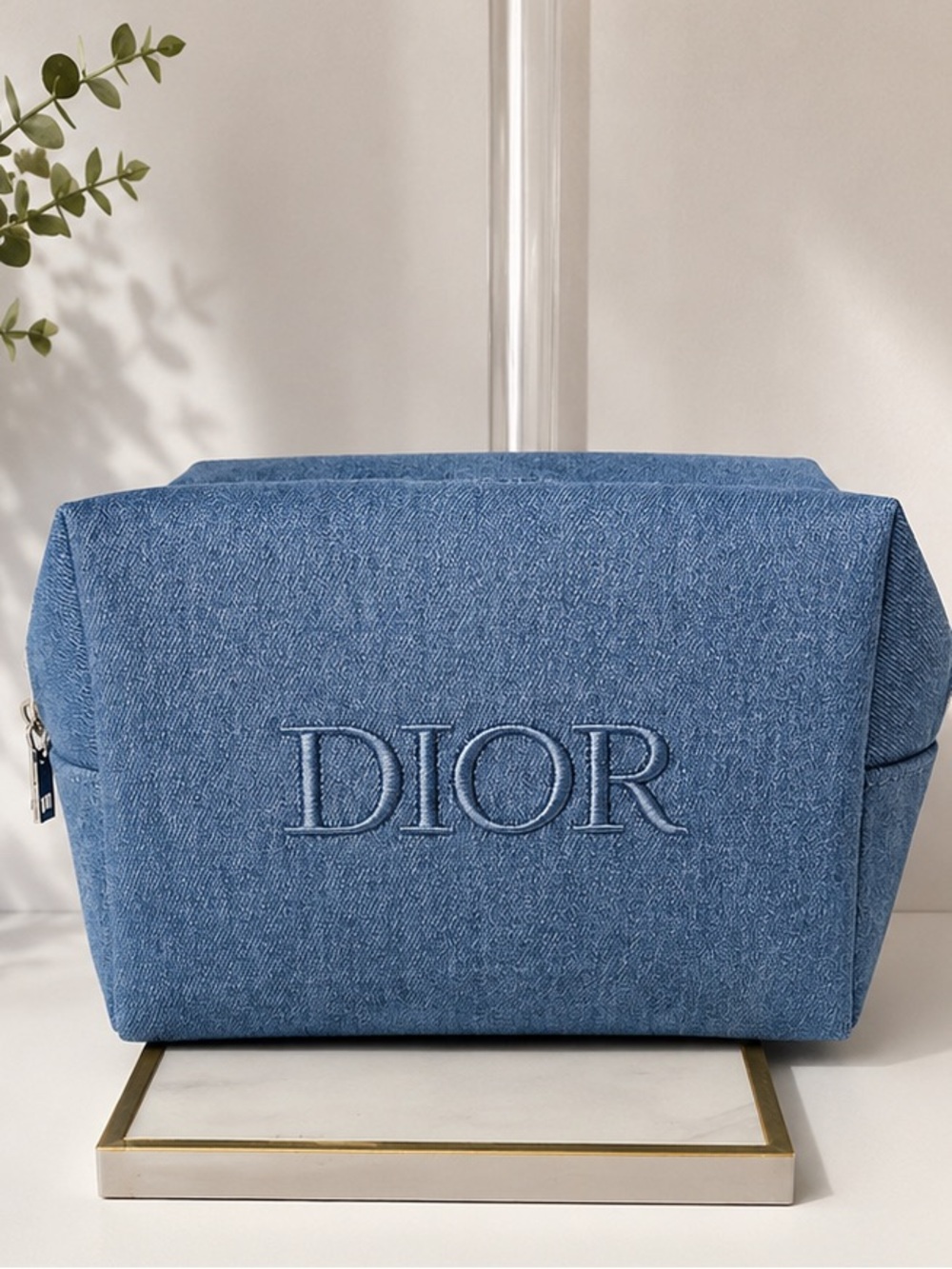 New Dior Denim Logo Pouch
